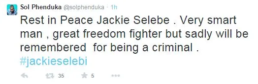 What’s Hot: Sol Phenduka pays respect to Jackie Selebi